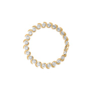 Bids.com 10K Yellow Gold 4.00 Cttw Round-Cut Diamond Floral Link 7.5" Bracelet (H-I Color, I2-I3 Clarity) Bracelets White Smoke Yellow.Gold / 7.5