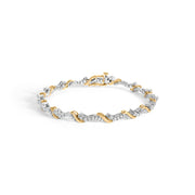 Bids.com 10K Yellow and White Gold 2.00 Cttw Diamond "S" Link 7" Bracelet (H-I Color, I2-I3 Clarity) Bracelets White Smoke YellowWhite.Gold / 7