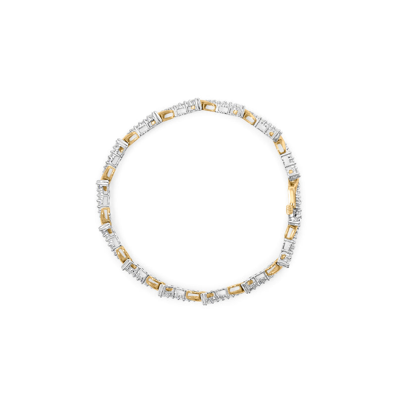 Bids.com 10K Yellow and White Gold 2.00 Cttw Diamond "S" Link 7" Bracelet (H-I Color, I2-I3 Clarity) Bracelets White Smoke YellowWhite.Gold / 7