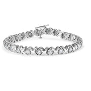 Bids.com 10k White Gold 2.00 Cttw Round-Cut Diamond "XOXO" Link 7" Bracelet (I-J Color, I2-I3 Clarity) Bracelets White Smoke White.Gold / 2