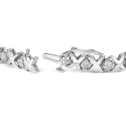 Bids.com 10k White Gold 2.00 Cttw Round-Cut Diamond "XOXO" Link 7" Bracelet (I-J Color, I2-I3 Clarity) Bracelets White Smoke White.Gold / 2