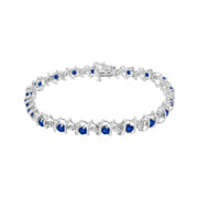 Bids.com .925 Sterling Silver, Lab-Grown Gemstone and 4 Cttw Round Diamond Tennis Bracelet (H-I Color, I1-I2 Clarity) - Created Blue Sapphire, September Birthstone Bracelets White Smoke White.Sterling Silver / 7.25 / Blue Sapphire,White.Sterling Silver / 7.25 / Red Ruby,White.Sterling Silver / 7.25 / Green Peridot,White.Sterling Silver / 7.25 / Pink Tourmaline,White.Sterling Silver / 7.25 / Yellow Citrine,White.Sterling Silver / 7.25 / B