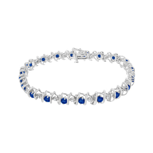Bids.com .925 Sterling Silver, Lab-Grown Gemstone and 4 Cttw Round Diamond Tennis Bracelet (H-I Color, I1-I2 Clarity) - Created Blue Sapphire, September Birthstone Bracelets White Smoke White.Sterling Silver / 7.25 / Blue Sapphire,White.Sterling Silver / 7.25 / Red Ruby,White.Sterling Silver / 7.25 / Green Peridot,White.Sterling Silver / 7.25 / Pink Tourmaline,White.Sterling Silver / 7.25 / Yellow Citrine,White.Sterling Silver / 7.25 / B