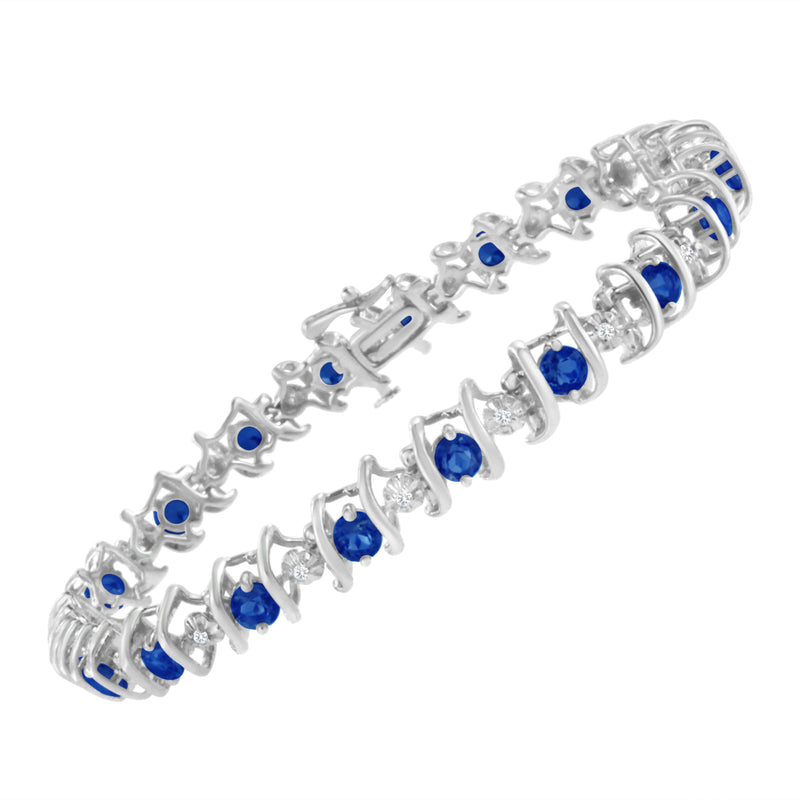 Bids.com .925 Sterling Silver, Lab-Grown Gemstone and 4 Cttw Round Diamond Tennis Bracelet (H-I Color, I1-I2 Clarity) - Created Blue Sapphire, September Birthstone Bracelets White Smoke White.Sterling Silver / 7.25 / Blue Sapphire,White.Sterling Silver / 7.25 / Red Ruby,White.Sterling Silver / 7.25 / Green Peridot,White.Sterling Silver / 7.25 / Pink Tourmaline,White.Sterling Silver / 7.25 / Yellow Citrine,White.Sterling Silver / 7.25 / B