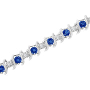 Bids.com .925 Sterling Silver, Lab-Grown Gemstone and 4 Cttw Round Diamond Tennis Bracelet (H-I Color, I1-I2 Clarity) - Created Blue Sapphire, September Birthstone Bracelets White Smoke White.Sterling Silver / 7.25 / Blue Sapphire,White.Sterling Silver / 7.25 / Red Ruby,White.Sterling Silver / 7.25 / Green Peridot,White.Sterling Silver / 7.25 / Pink Tourmaline,White.Sterling Silver / 7.25 / Yellow Citrine,White.Sterling Silver / 7.25 / B