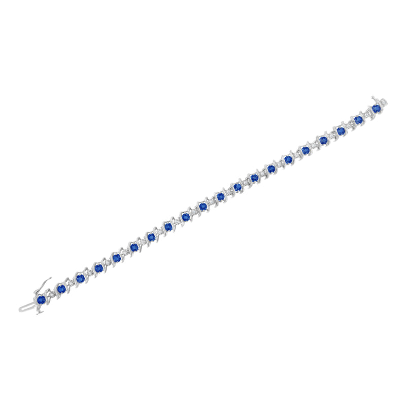 Bids.com .925 Sterling Silver, Lab-Grown Gemstone and 4 Cttw Round Diamond Tennis Bracelet (H-I Color, I1-I2 Clarity) - Created Blue Sapphire, September Birthstone Bracelets White Smoke White.Sterling Silver / 7.25 / Blue Sapphire,White.Sterling Silver / 7.25 / Red Ruby,White.Sterling Silver / 7.25 / Green Peridot,White.Sterling Silver / 7.25 / Pink Tourmaline,White.Sterling Silver / 7.25 / Yellow Citrine,White.Sterling Silver / 7.25 / B
