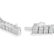 Bids.com 14K White Gold 5.00 Cttw Invisible Set Princess-Cut Diamond Belt and Buckle Tennis 7" Bracelet (H-I Color, SI1-SI2 Clarity) Bracelets White Smoke White.Gold / 7