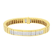 Bids.com 14K Yellow Gold 3 5/8 cttw Invisible Set Princess-Cut Diamond ID Tennis Bracelet (I-J Color, SI1-SI2 Clarity) - Size 7" Bracelets White Smoke Yellow.Gold / 7