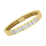Bids.com 14K Yellow Gold 3 5/8 cttw Invisible Set Princess-Cut Diamond ID Tennis Bracelet (I-J Color, SI1-SI2 Clarity) - Size 7" Bracelets White Smoke Yellow.Gold / 7