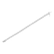 Bids.com 14K White Gold 3-3/4 Cttw Round-Brilliant Cut Diamond 7-1/4" Round Cluster Links Tennis Bracelet (I-J Color, SI2-I1 Clarity) Bracelets White Smoke White.Gold / 7.25
