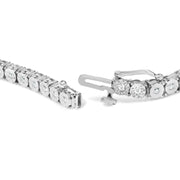 Bids.com 10K White Gold 1/2 Cttw Real Diamond Illusion-Set Miracle Plate Tennis Bracelet (I-J Color, SI2-I1 Clarity) - Size 7.5" Bracelets White Smoke White.Gold / 7.5
