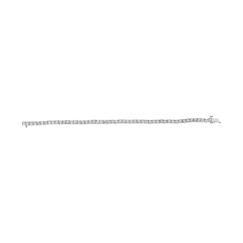 Bids.com 10K White Gold 1/2 Cttw Real Diamond Illusion-Set Miracle Plate Tennis Bracelet (I-J Color, SI2-I1 Clarity) - Size 7.5" Bracelets White Smoke White.Gold / 7.5