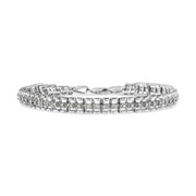 Bids.com .925 Sterling Silver 1.0 Cttw Rose Cut Diamond Double-Link 7" Tennis Bracelet (I-J Color, I3 Clarity) Bracelets White Smoke White.Sterling Silver / 7 / 0.5,White.Sterling Silver / 7 / 2