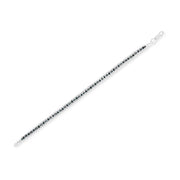 Bids.com Black Rhodium over .925 Sterling Silver 1.0 Cttw Rose Cut Diamond Double-Link 7" Tennis Bracelet (Blue Color, I1-I2 Clarity) Bracelets White Smoke White.Sterling Silver / 7