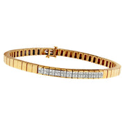 Bids.com 14K Yellow Gold Princess Cut Diamond Banded Bracelet (1.00 cttw, G-H Color, VS1-VS2 Clarity) Bracelets White Smoke Yellow.Gold / 7