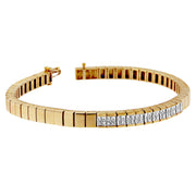 Bids.com 14K Yellow Gold Princess Cut Diamond Banded Bracelet (1.00 cttw, G-H Color, VS1-VS2 Clarity) Bracelets White Smoke Yellow.Gold / 7