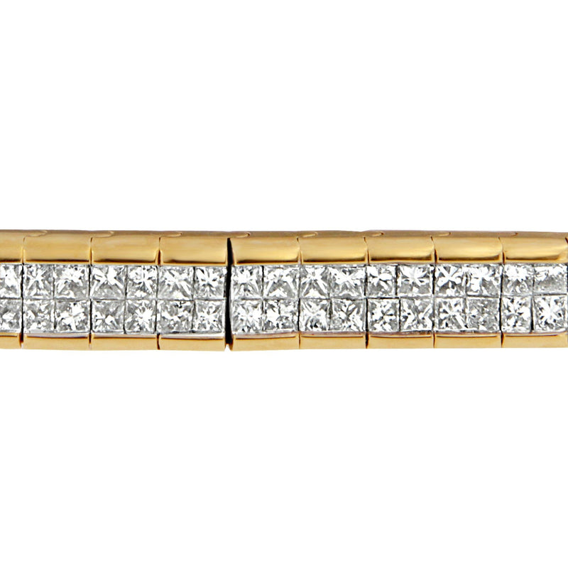 Bids.com 14K Yellow Gold Princess Cut Diamond Banded Bracelet (1.00 cttw, G-H Color, VS1-VS2 Clarity) Bracelets Gray Yellow.Gold / 7