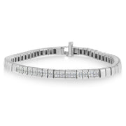 Bids.com 14K White Gold Princess Cut Diamond Bracelet (1.00 cttw, H-I Color, SI1-SI2 Clarity) Bracelets White Smoke White.Gold / 7