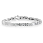 Bids.com 14K White Gold Princess Cut Diamond Bracelet (1.00 cttw, H-I Color, SI1-SI2 Clarity) Bracelets White Smoke White.Gold / 7