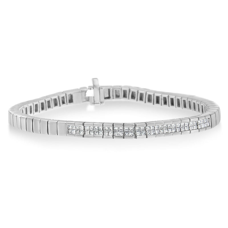 Bids.com 14K White Gold Princess Cut Diamond Bracelet (1.00 cttw, H-I Color, SI1-SI2 Clarity) Bracelets White Smoke White.Gold / 7