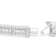 Bids.com 14K White Gold 7 7/8 Cttw Princess and Baguette Diamond Eternity Line Tennis Bracelet (G-H Color, SI1-SI2 Clarity) - 7" Inches Bracelets White Smoke White.Gold / 7