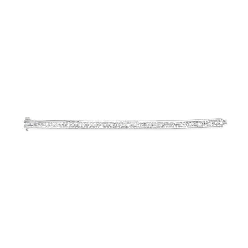Bids.com 14K White Gold 7 7/8 Cttw Princess and Baguette Diamond Eternity Line Tennis Bracelet (G-H Color, SI1-SI2 Clarity) - 7" Inches Bracelets Light Gray White.Gold / 7