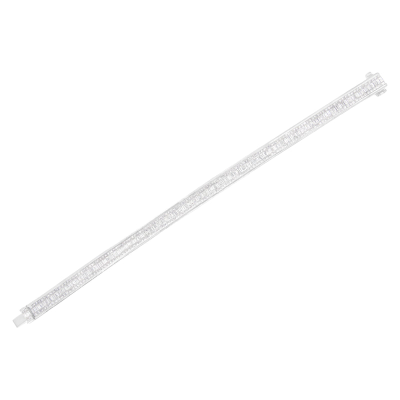 Bids.com 14K White Gold 7 7/8 Cttw Princess and Baguette Diamond Eternity Line Tennis Bracelet (G-H Color, SI1-SI2 Clarity) - 7" Inches Bracelets White Smoke White.Gold / 7