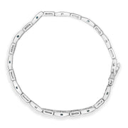 Bids.com 14K White Gold Princess-Cut white and Blue Diamond 3.00 cttw Fashion Link Bracelet (H-I Color, SI1-SI2 Clarity) Bracelets White Smoke White.Gold / 7