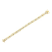 Bids.com 14K Yellow Gold 7.50 Cttw Princess and Baguette Diamond Geometric Link Bracelet Bracelets White Smoke Yellow.Gold / 7