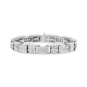 Bids.com 14K White Gold 10 5/8 Cttw Diamond Panel Link Bracelet  - 7" Inches Bracelets White Smoke White.Gold / 7