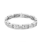 Bids.com 14K White Gold 10 5/8 Cttw Diamond Panel Link Bracelet  - 7" Inches Bracelets White Smoke White.Gold / 7