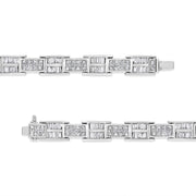 Bids.com 14K White Gold 10 5/8 Cttw Diamond Panel Link Bracelet  - 7" Inches Bracelets White Smoke White.Gold / 7
