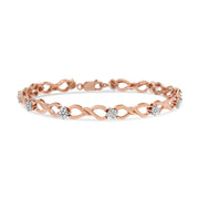 Bids.com 10K Rose Gold Plated .925 Sterling Silver 1/2 Cttw Diamond Infinity Link Tennis Bracelet (H-I Color, I2-I3 Clarity) -7â€ Bracelets White Smoke Rose.Sterling Silver / 7