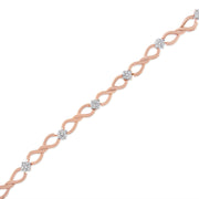 Bids.com 10K Rose Gold Plated .925 Sterling Silver 1/2 Cttw Diamond Infinity Link Tennis Bracelet (H-I Color, I2-I3 Clarity) -7â€ Bracelets White Smoke Rose.Sterling Silver / 7