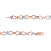 Bids.com 10K Rose Gold Plated .925 Sterling Silver 1/2 Cttw Diamond Infinity Link Tennis Bracelet (H-I Color, I2-I3 Clarity) -7â€ Bracelets White Smoke Rose.Sterling Silver / 7