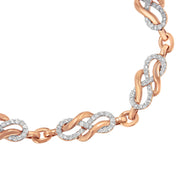 Bids.com 10K Rose Gold 1.0 Cttw Diamond Infinity Loop and Swirl Link Bracelet (I-J Color, I2-I3 Clarity) - 7.25" Inches Bracelets White Smoke Rose.Gold / 7.25