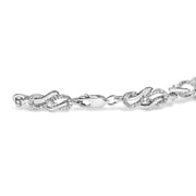 Bids.com .925 Sterling Silver 1.0 Cttw Diamond Infinity Loop and Swirl Link Bracelet (I-J Color, I2-I3 Clarity) - 7.25" Inches Bracelets White Smoke White.Sterling Silver / 7.25