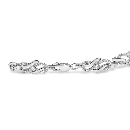 Bids.com .925 Sterling Silver 1.0 Cttw Diamond Infinity Loop and Swirl Link Bracelet (I-J Color, I2-I3 Clarity) - 7.25" Inches Bracelets White Smoke White.Sterling Silver / 7.25
