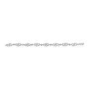 Bids.com .925 Sterling Silver 1.0 Cttw Diamond Infinity Loop and Swirl Link Bracelet (I-J Color, I2-I3 Clarity) - 7.25" Inches Bracelets Lavender White.Sterling Silver / 7.25