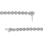 Bids.com .925 Sterling Silver 1.0 Cttw Diamond Miracle-Plate Open Quatrefoil Flower Circle-Link 7" Tennis Bracelet (I-J color, I3 clarity) Bracelets White Smoke White.Sterling Silver / 7