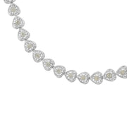 Bids.com .925 Sterling Silver 1.0 Cttw Miracle Set Diamond Heart-Link 7" Tennis Bracelet (I-J Color, I2-I3 Clarity) Bracelets White Smoke 7 / White.Sterling Silver,7 / Yellow.Sterling Silver,7 / Rose.Sterling Silver