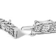 Bids.com 10k White Gold 2 cttw Diamond Fan-Shaped Link Tennis Bracelet (I-J Clarity, I3 Color) - Size 7.25" Bracelets White Smoke White.Gold / 7.25