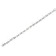 Bids.com .925 Sterling Silver 1-1/2 Cttw Diamond Cluster X Link 7" Tennis Bracelet (I-J color, I3 clarity) Bracelets White Smoke White.Sterling Silver / 7