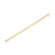 Bids.com 10K Yellow Gold Plated Sterling Silver 2 cttw Diamond "XOXO" Bracelet (J-K Clarity, I1-I2 Color) - Size 7.25" Bracelets White Smoke YellowWhite.Sterling Silver / 7.25