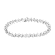 Bids.com .925 Sterling Silver 1 cttw Prong-Set Diamond Link Bracelet (I-J, I1-I2) - 7.25" Bracelets White Smoke White.Sterling Silver / 7.5