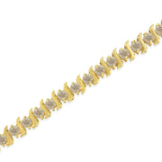 Bids.com 10K Yellow Gold Plated .925 Sterling Silver 7.0 cttw 2-Prong Set Round Brilliant Cut Diamond "S" Link Bracelet (J-K color, I1-I2 clarity) - 7" Bracelets White Smoke Yellow.Sterling Silver / 7