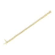 Bids.com 10K Yellow Gold Plated .925 Sterling Silver 7.0 cttw 2-Prong Set Round Brilliant Cut Diamond "S" Link Bracelet (J-K color, I1-I2 clarity) - 7" Bracelets White Smoke Yellow.Sterling Silver / 7