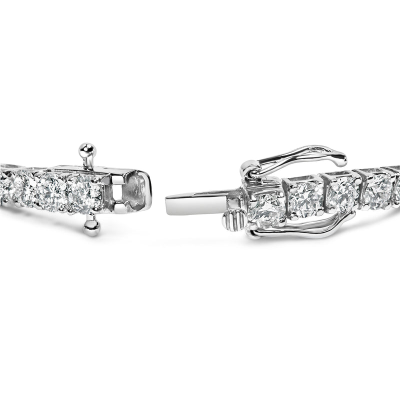 Bids.com 14K White Gold 5.00 Cttw Prong Set Lab Grown Round Diamond Classic Tennis Bracelet (F-G Color, VS2-SI1 Clarity) - 7.25" Bracelets White Smoke White.Gold / 7