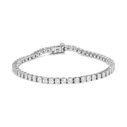 Bids.com .925 Sterling Silver 1.0 Cttw Miracle-Set Diamond Round Faceted Bezel Tennis Bracelet (I-J Color, I3 Clarity) - 7" Bracelets White Smoke 8 / White.Sterling Silver,7 / White.Sterling Silver,6 / White.Sterling Silver,9 / White.Sterling Silver