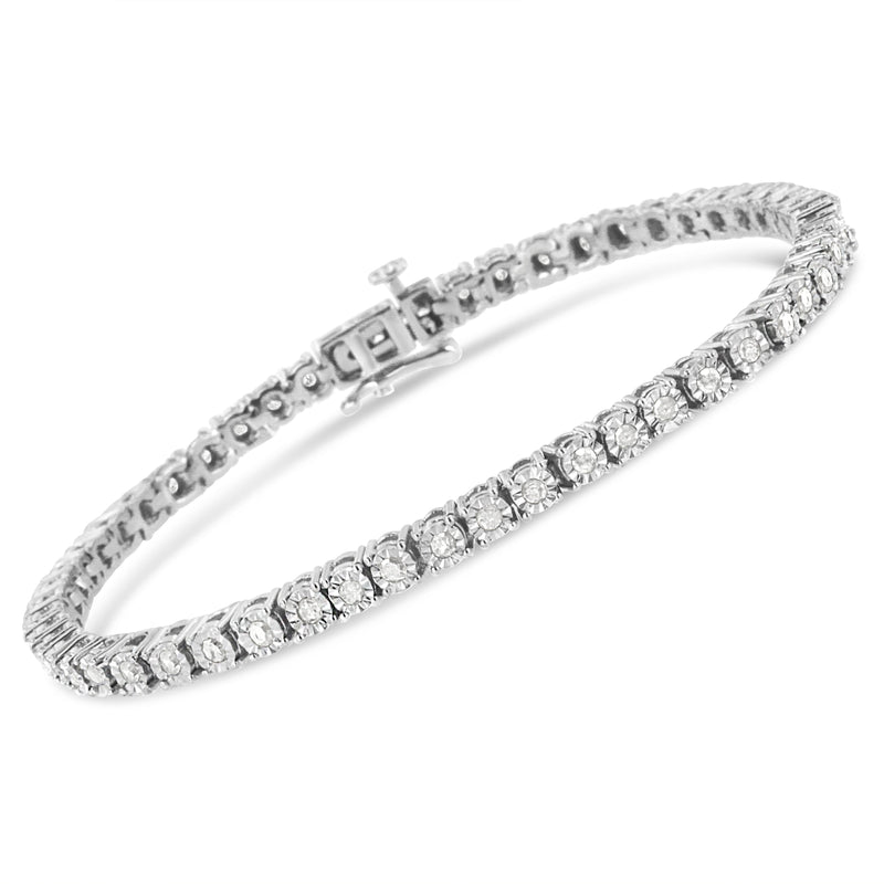 Bids.com .925 Sterling Silver 1.0 Cttw Miracle-Set Diamond Round Faceted Bezel Tennis Bracelet (I-J Color, I3 Clarity) - 7" Bracelets White Smoke 7 / Yellow.Sterling Silver,8 / Yellow.Sterling Silver,8 / Rose.Sterling Silver,7 / Rose.Sterling Silver,8 / White.Sterling Silver,7 / White.Sterling Silver,6 / White.Sterling Silver,6 / Yellow.Sterling Silver,6 / Rose.Sterling Silver,9 / Yellow.Sterling S